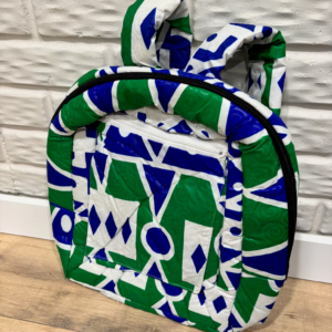 Green and blue backpack