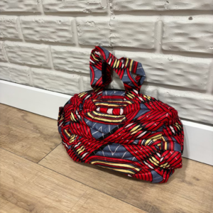 Red hand-made duffle bag